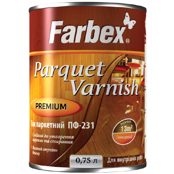 Лак паркетний Farbex ПФ-231 - 0,75 л