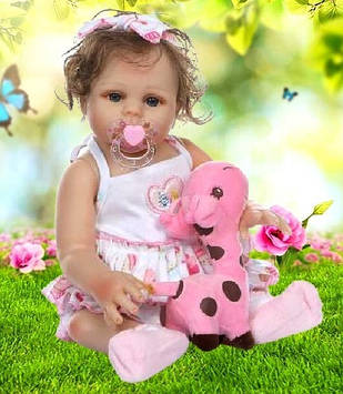 Силіконова колекційна лялька Reborn Doll Реборн Лялька іграшка дівчинка Аріна 48 см
