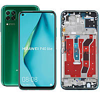 Дисплей для Huawei P40 Lite / Nova 6 SE / Nova 7i, 4G модуль (экран и сенсор) с зеленой рамкой, оригинал