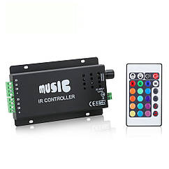 RGB Музичний Music Контролер пульт на 24 кнопки 18A 216W 12-24V