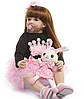 Силіконова колекційна лялька Reborn Doll дівчинка Карина 60см Вінілова лялька як жива, фото 6