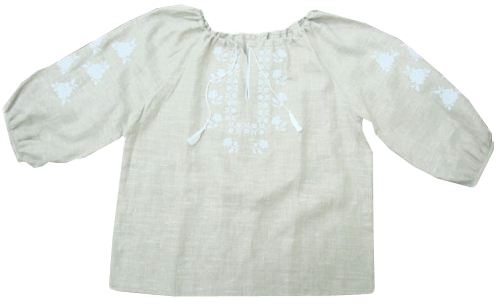 Жіноча вишиванка домоткане полотно беж, фото 1