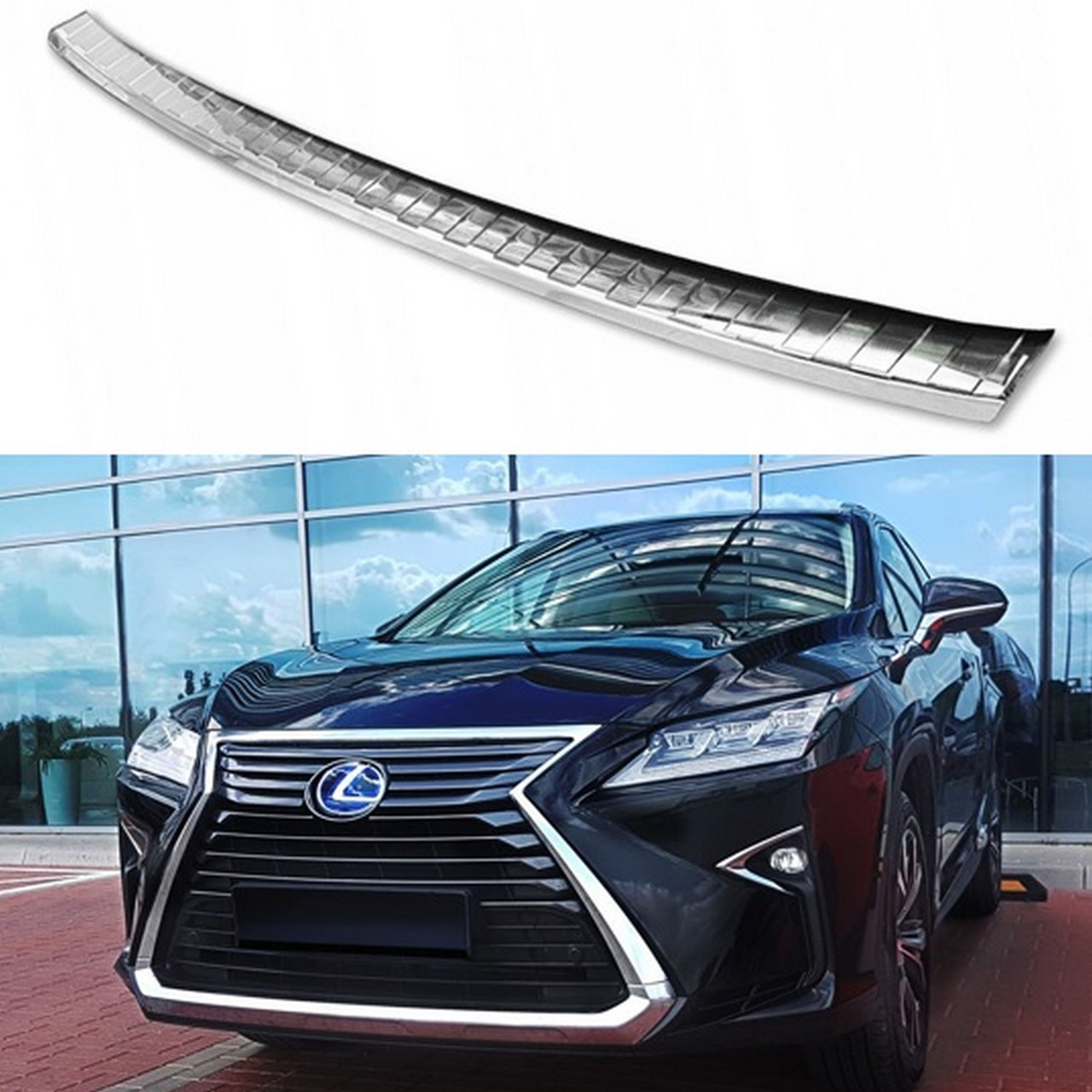 Захисна накладка на задній бампер для Lexus RX IV 2015-2021 /нерж.сталь/