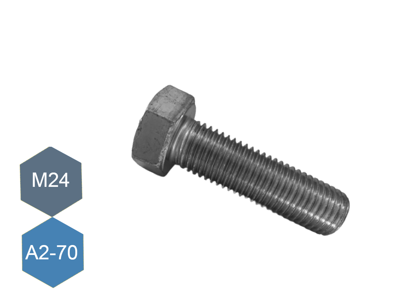 Болт M24х70 нержавіючий А2 DIN 933, ГОСТ 7805