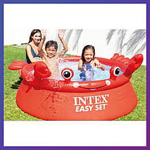 Круглий сімейний надувний басейн Intex 26100 (183х51 см) Crab Easy Set