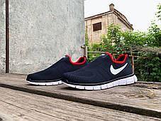Чоловічі кросівки літні мокасини дихаючі Nike Free 3.0 Blue Red темно-сині, фото 3