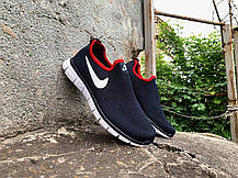 Чоловічі кросівки літні мокасини дихаючі Nike Free 3.0 Blue Red темно-сині, фото 6