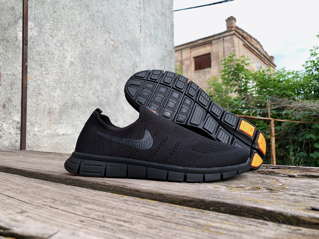 Чоловічі кросівки літні мокасини дихаючі Nike Free 3.0 Black чорні