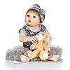 Силіконова колекційна лялька Reborn Doll дівчинка Емма 55 см Вінілова лялька реборн немовля, фото 2