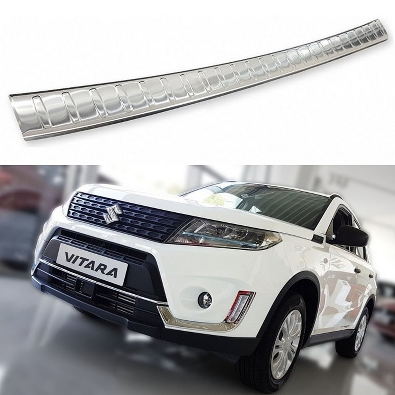 Захисна накладка на задній бампер для Suzuki Vitara II 2015+ /нерж.сталь/