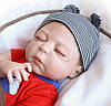 Силіконова лялька пупс Reborn Doll хлопчик Кирюша 55 см Колекційна вінілова лялька новонароджене немовля, фото 5