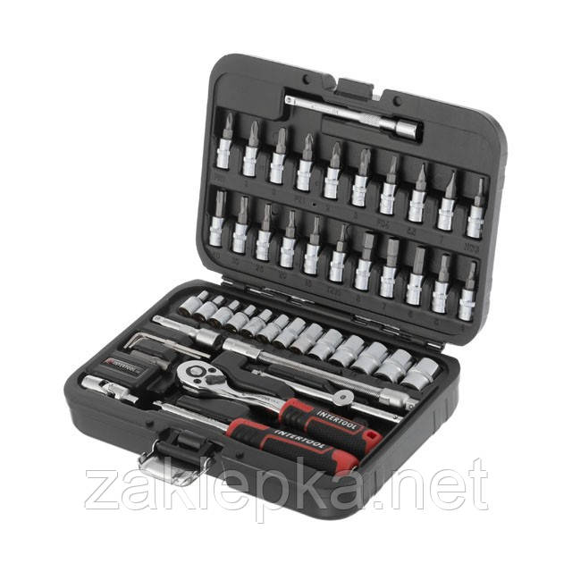 Набір інструментів 46 од. STORM, 1/4", Сr-V INTERTOOL ET-8046, фото 1