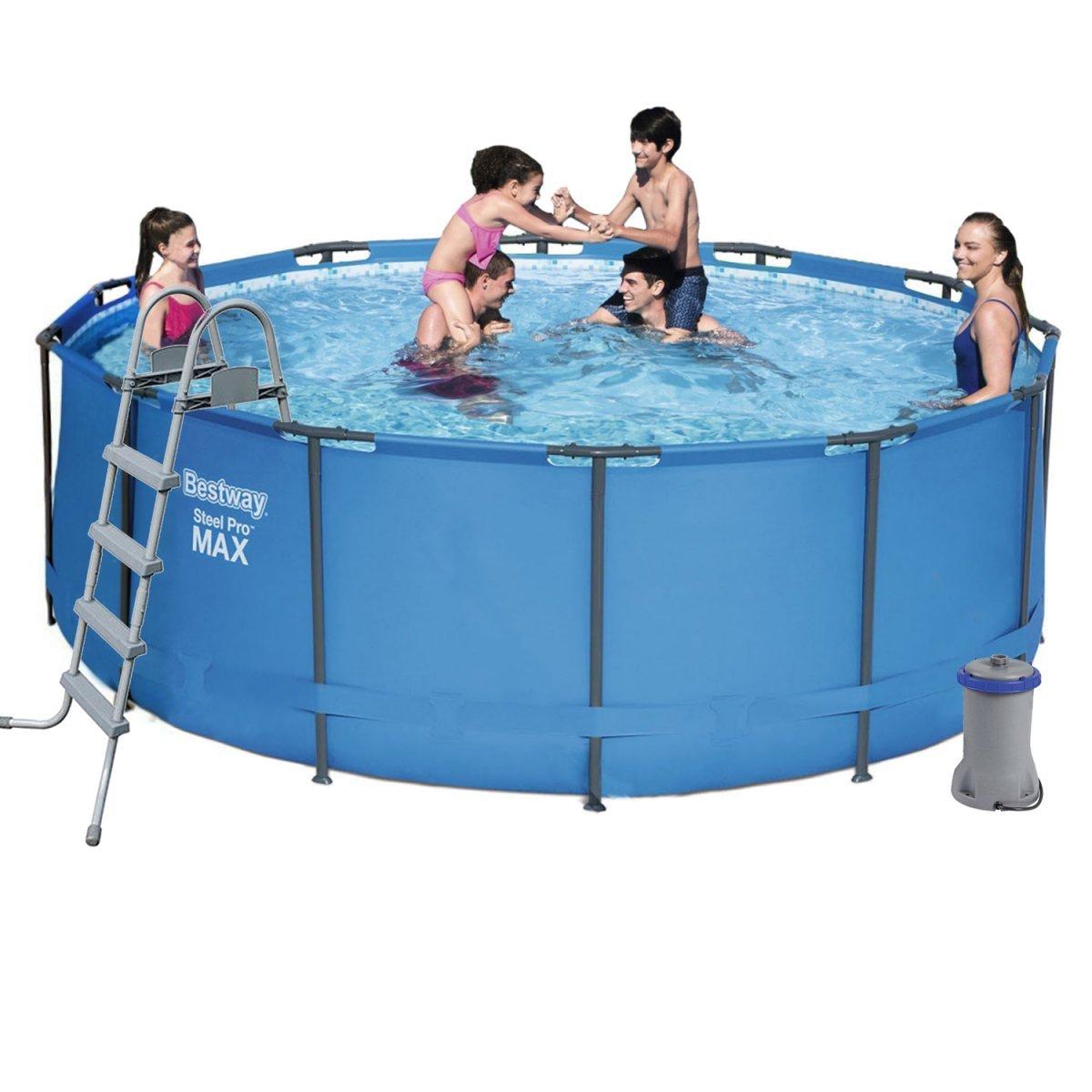 Каркасний басейн Bestway 5614S, 366 х 122, сходи, фільтр-насос, фото 1
