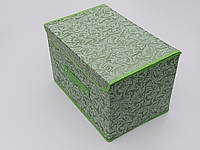 Коробка-органайзер Узор зеленого цвета Ш 38*Д 25*В 25 см. Для хранения одежды, обуви или небольших предметов