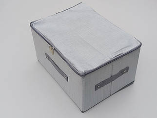 Коробка-органайзер Ш 35*Д 26*20 см. Колір сірий для зберігання одягу, взуття чи невеликих предметів