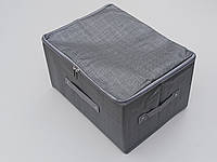 Коробка-органайзер Ш 35*Д 26*В 20 см. Цвет темно-серый для хранения одежды, обуви или небольших предметов