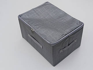 Коробка-органайзер Ш 35*Д 26*20 см. Колір темно-сірий для зберігання одягу, взуття чи невеликих предметів
