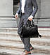 Чоловіча сумка-портфель для документів А4, чоловічий портфель для роботи, офісна сумка ПУ шкіра чорна коричнева, фото 2
