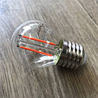 Лампа Едісона 2Вт Е27, 2700К Filament Red червона, для вуличних гірлянд, фото 3