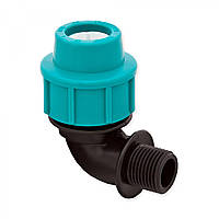 Коліно затискне зовнішня різь 20х1/2" ПДН STR Україна