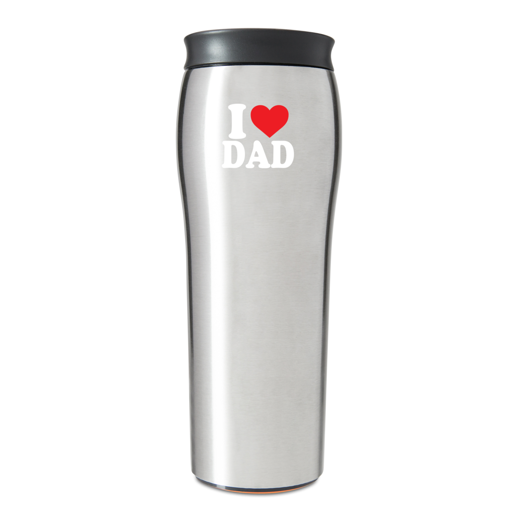 Не падающая чашка-термос Mighty Mug GO Silver (I Love Dad) - фото 1 - id-p1425483298