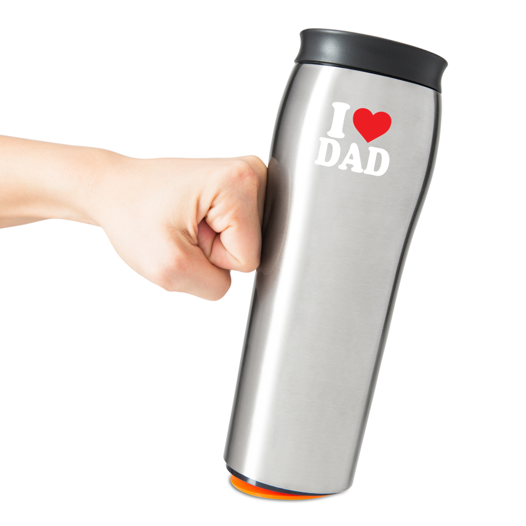 Не падающая чашка-термос Mighty Mug GO Silver (I Love Dad) - фото 2 - id-p1425483298