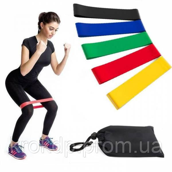 Резинка для фитнеса и спорта Esonstyle (эластичная лента) набор 5 шт + Чехол в комплекте