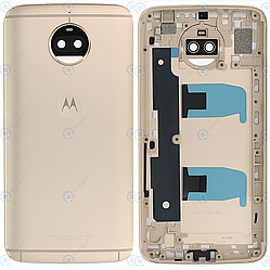 Задня панель корпусу (кришка) для Motorola Moto G5s Plus (XT1803, XT1805), зі склом камери, сіра