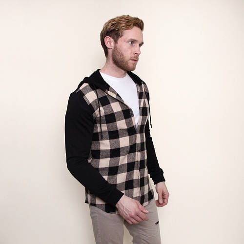 Мужская утепленная рубашка в клетку Teamv Combi Shirt 2 Бежевая S, цена ...