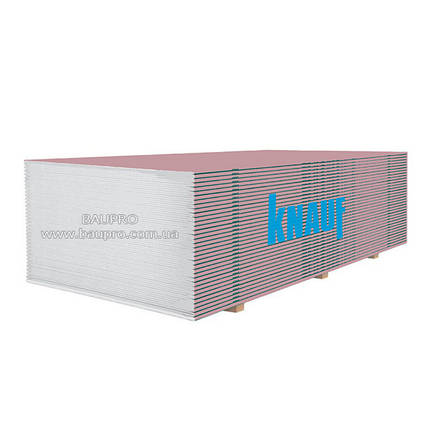 Лист гіпсокартонний KNAUF 12,5*1200*2500 мм вогнестійкий (52 шт./п.), фото 2