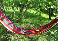 Гамак гавайський 200х80см разноцветний тканевый подвесной походный в чехле для отдыха