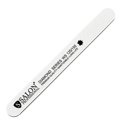 Пилка Salon Professional Diamond Series WS 120/150, пряма вузька біла, фото 1