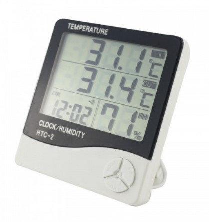 Термометр, гигрометр, метеостанция, часы HTC-2 + выносной датчик (3346) - фото 1 - id-p1171640474