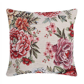 Наволочка гобеленова з тефлоном і квітковим малюнком "Радісний букет" Villa Grazia Premium