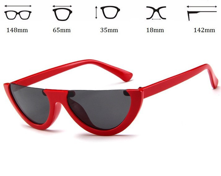Жіночі сонцезахисні окуляри півколо (арт. 97370/3) Червоний - фото 2 - id-p1425607578
