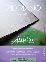 'Бумага Fabriano Artistico EXTRA WHITE для акварели 100% хлопок SoftPress B2 56*76см 300г/м2 средн.з. 65900086