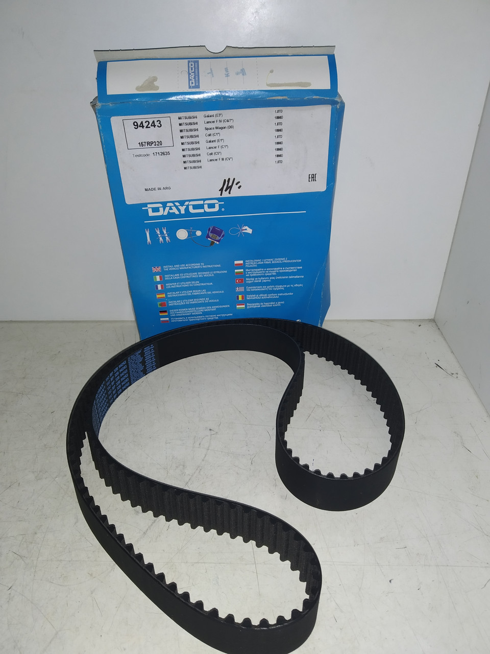 Dayco Ремень ГРМ MITSUBISHI COLT 84-88,LANCER 84-88,GALANT 88-92,SPACE WAGON  86-91