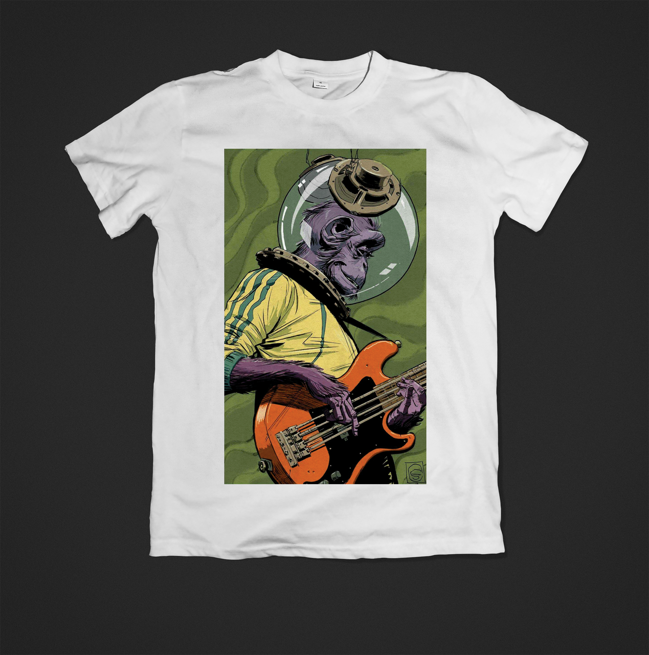 Футболка чоловіча з принтом bass player, фото 1