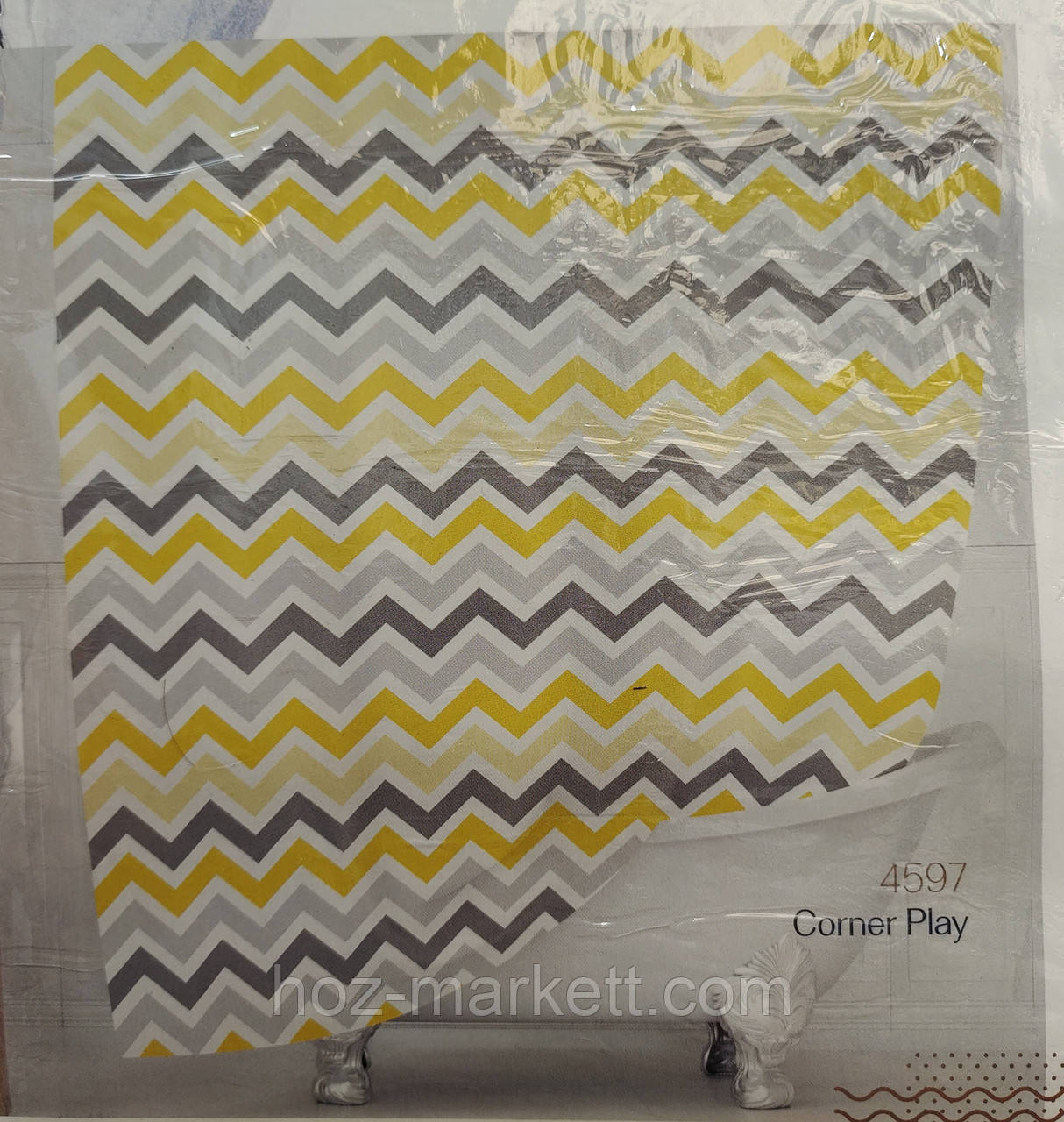 Тканинна шторка для душу Jackline 180 х 200 см Туреччина хвиля, фото 1