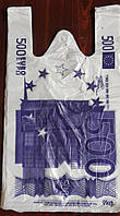 Пакет майка "Евро" 27х50 (уп 100 шт)- мешок 5 000 штук. Полиэтиленовые пакеты, пакеты с рисунком Евро