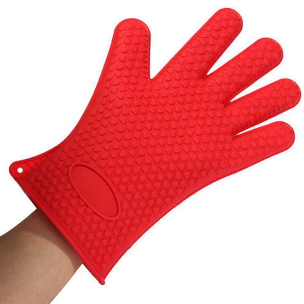 Термостойкие перчатки силиконовые для кухни Нot hands Красные жаростойкие перчатки прихватки для горячего (GK) - фото 3 - id-p1425646731