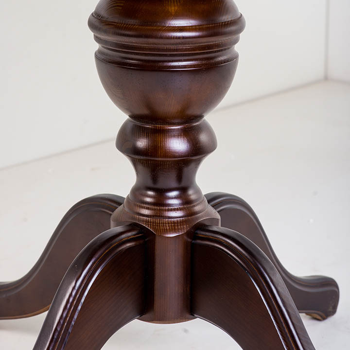 Стол деревянный овальный на одной ножке, кухонный, обеденный ЭМИЛЬ (орех темный) - фото 6 - id-p665046750