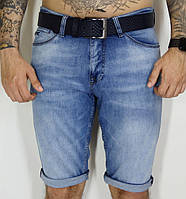 Мужские джинсовые шорты с ремнем