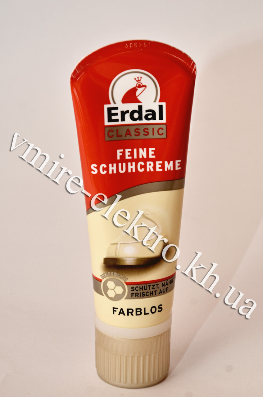 Крем для взуття безбарвний з губкою Feine Schuhcreme Erdal 75 мл