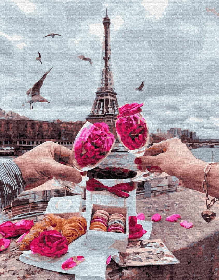 Картина за номерами PREMIUM Brushme Пікнік в Парижі 40x50. На полотні з підрамником