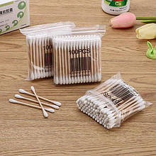 Еко ватяні палички вухочистки дерев'яні, 100 шт