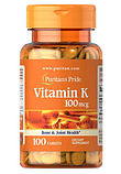 Вітамін До Vitamin K Puritan's Pride 100 mcg 100 таблеток фитонадион, фото 3