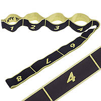 Ленточный эспандер (эластичная лента) Record Sport Elastiband My Fit 1719 длина 90 см Black-Yellow