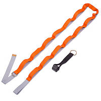 Стрічка для розтяжки Record Stretch Strap My Fit 1796 14 петель Grey-Orange