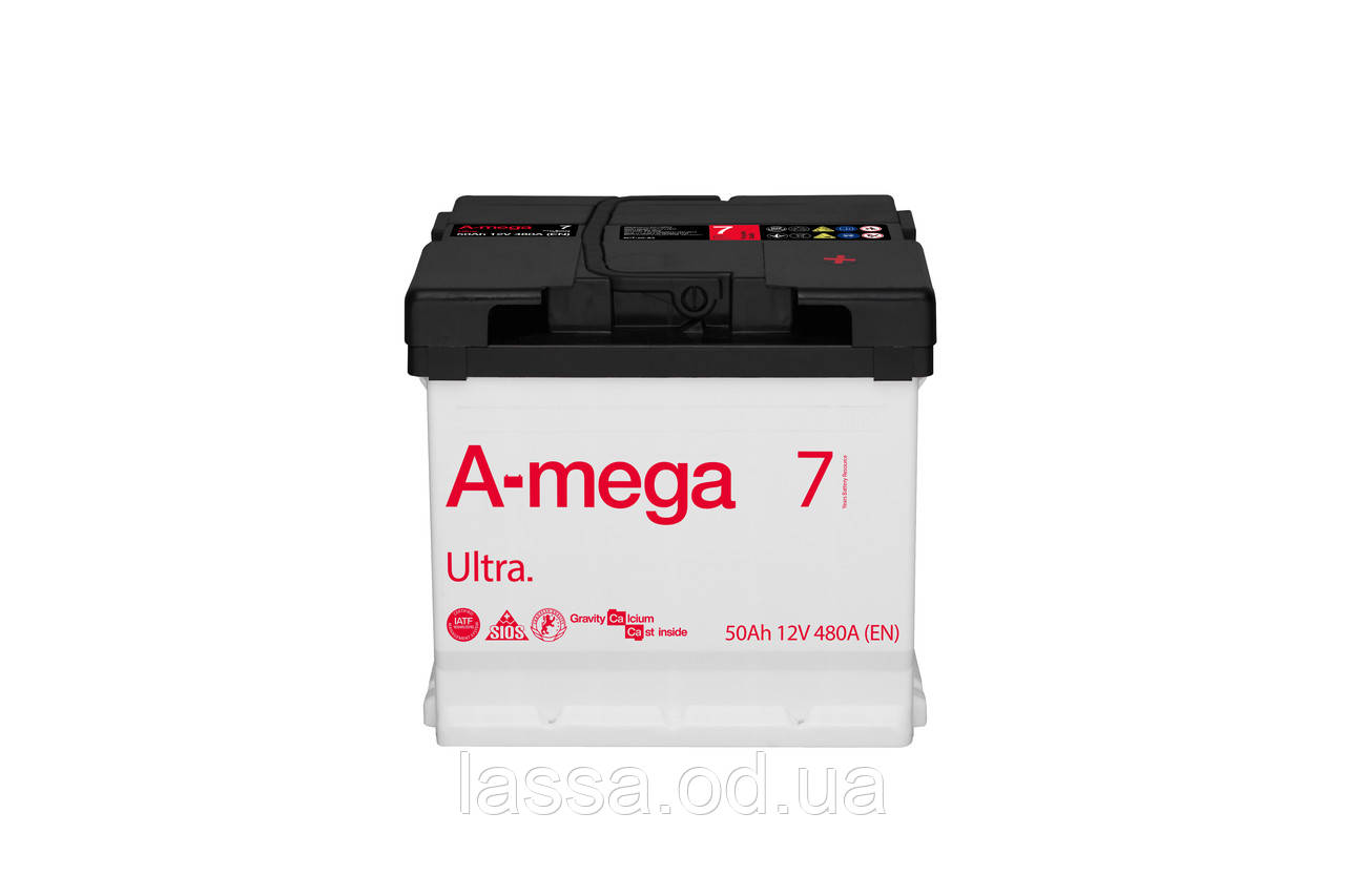 Акумулятор A-MEGA 6CT-50 Азе правий плюс